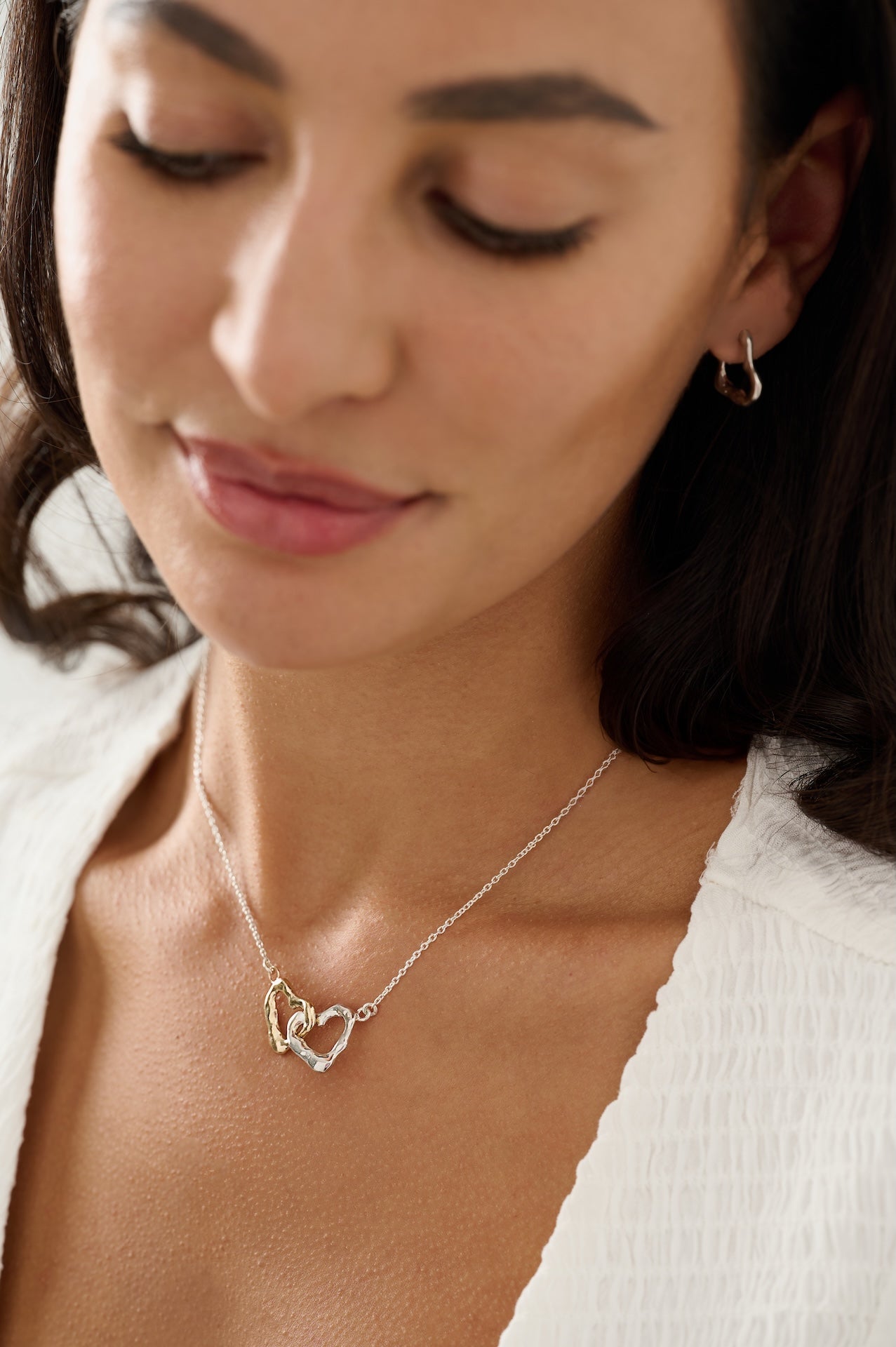 Infinity Interlocking Heart Necklace in Silver