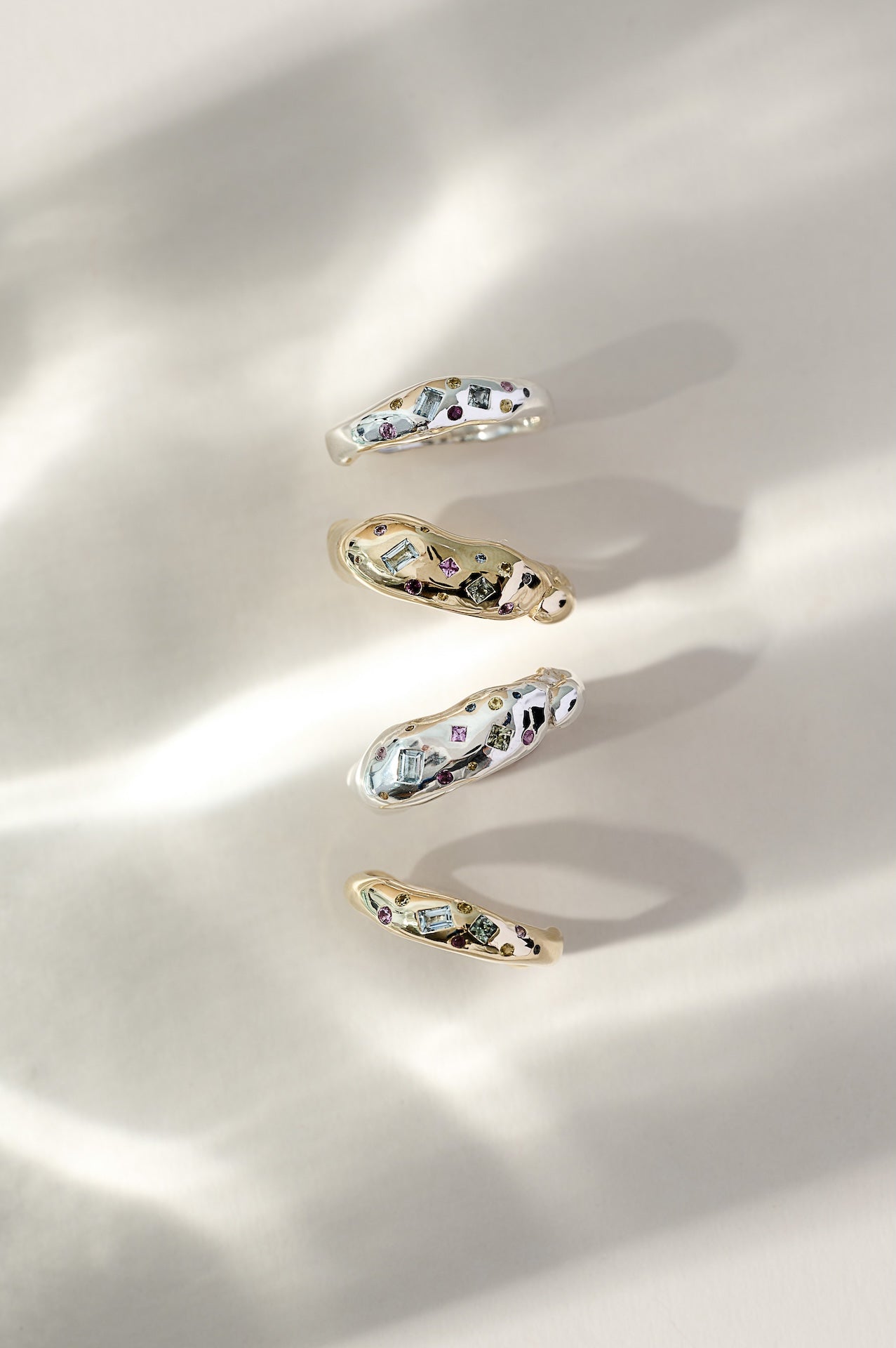 Tutti Frutti Harlequin Sterling Silver Ring with Sapphires and Coloured Gemstones