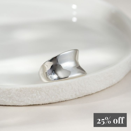 Sterling Silver Saddle Ring - High Shine