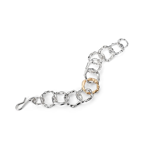 Full Halo Bracelet in Silver and 9ct Gold