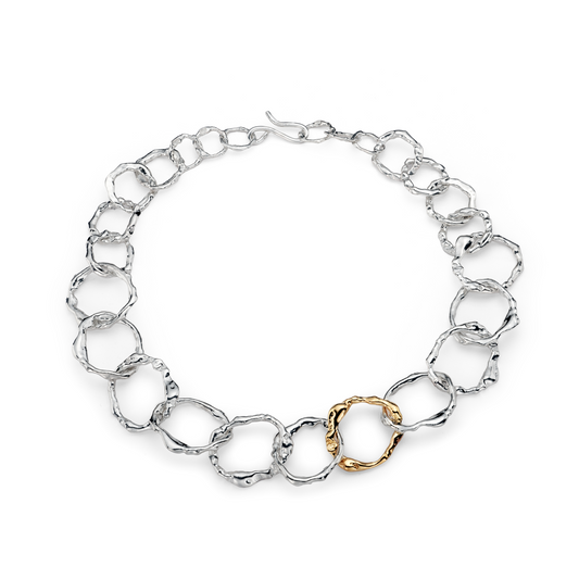 Full Halo Choker in Silver and 9ct Gold