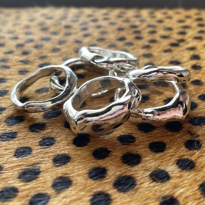 Chunky molten ring in sterling silver