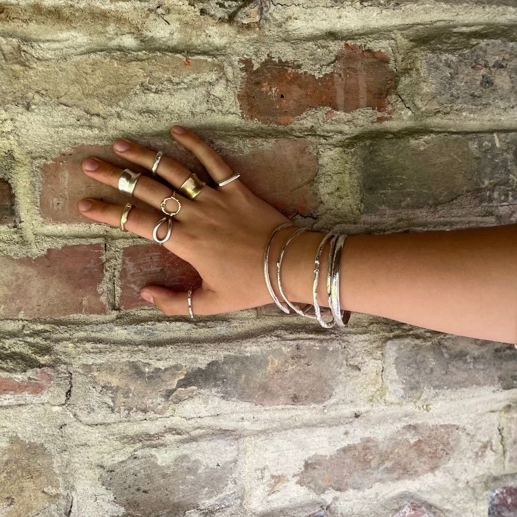 Sterling Silver Saddle Ring - Brushed