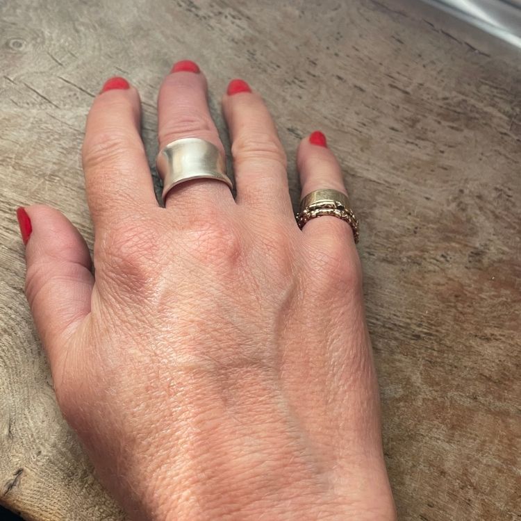 Sterling Silver Saddle Ring - Brushed