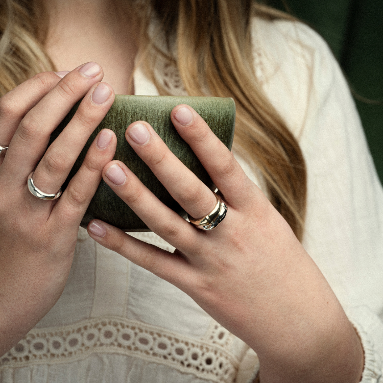 A molten ring from Lulu and Boo Jewellery.