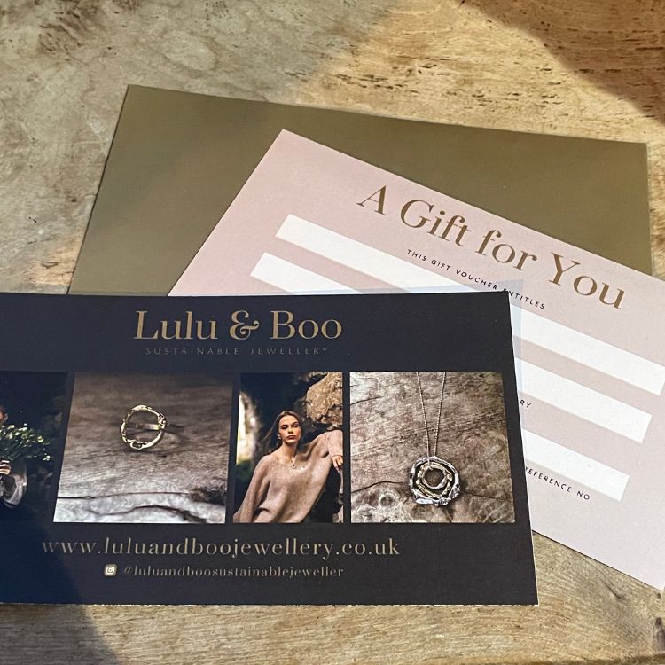 A Postal Gift Voucher from Lulu and Boo Jewellery.
